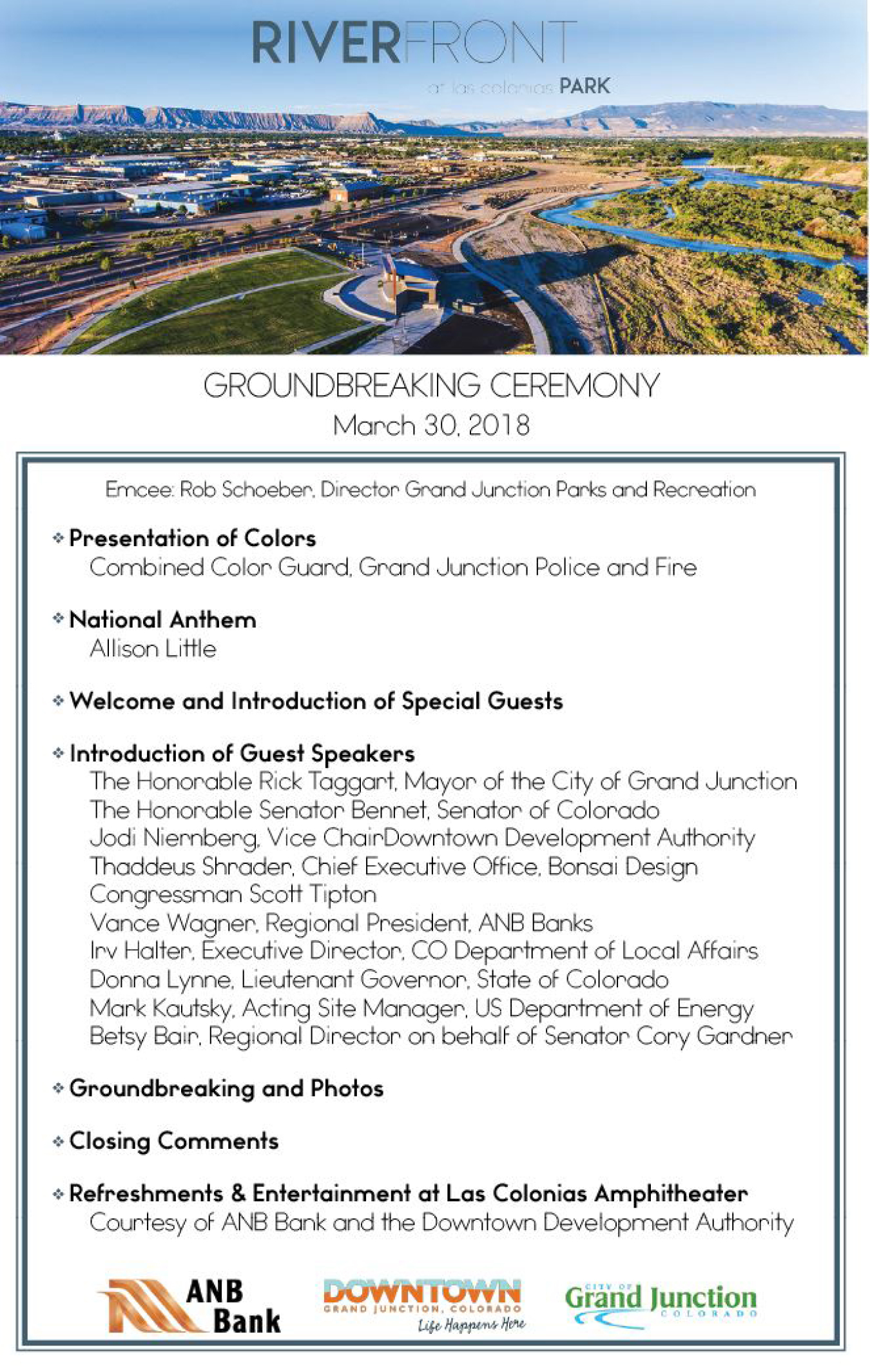 Groundbreaking Ceremony in Grand Junction Colorado on March 30 2018