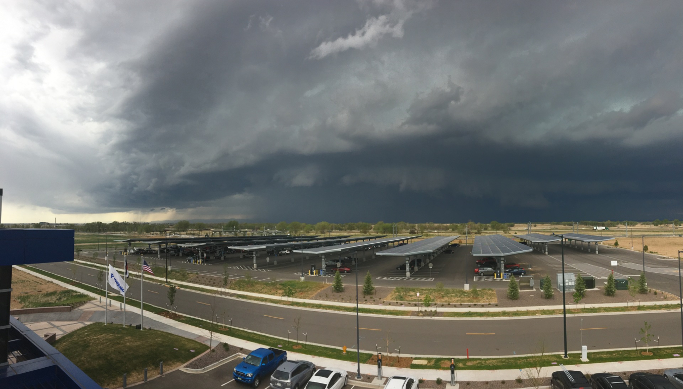 thunderstorm approacing solar carport