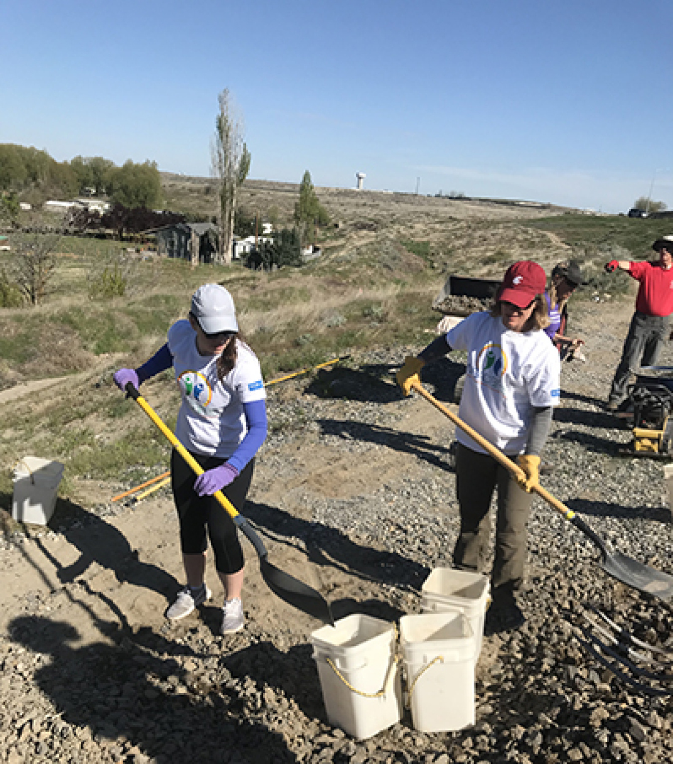 Volunteers from Hanford site services contractor Mission Support Alliance worked with the Tapteal Greenway Association in West Richland, Wash.