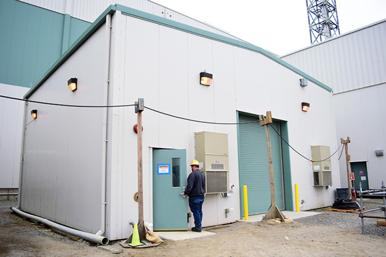 Permanent electrical power energizes the Low-Activity Waste (LAW) Facility’s switchgear building.