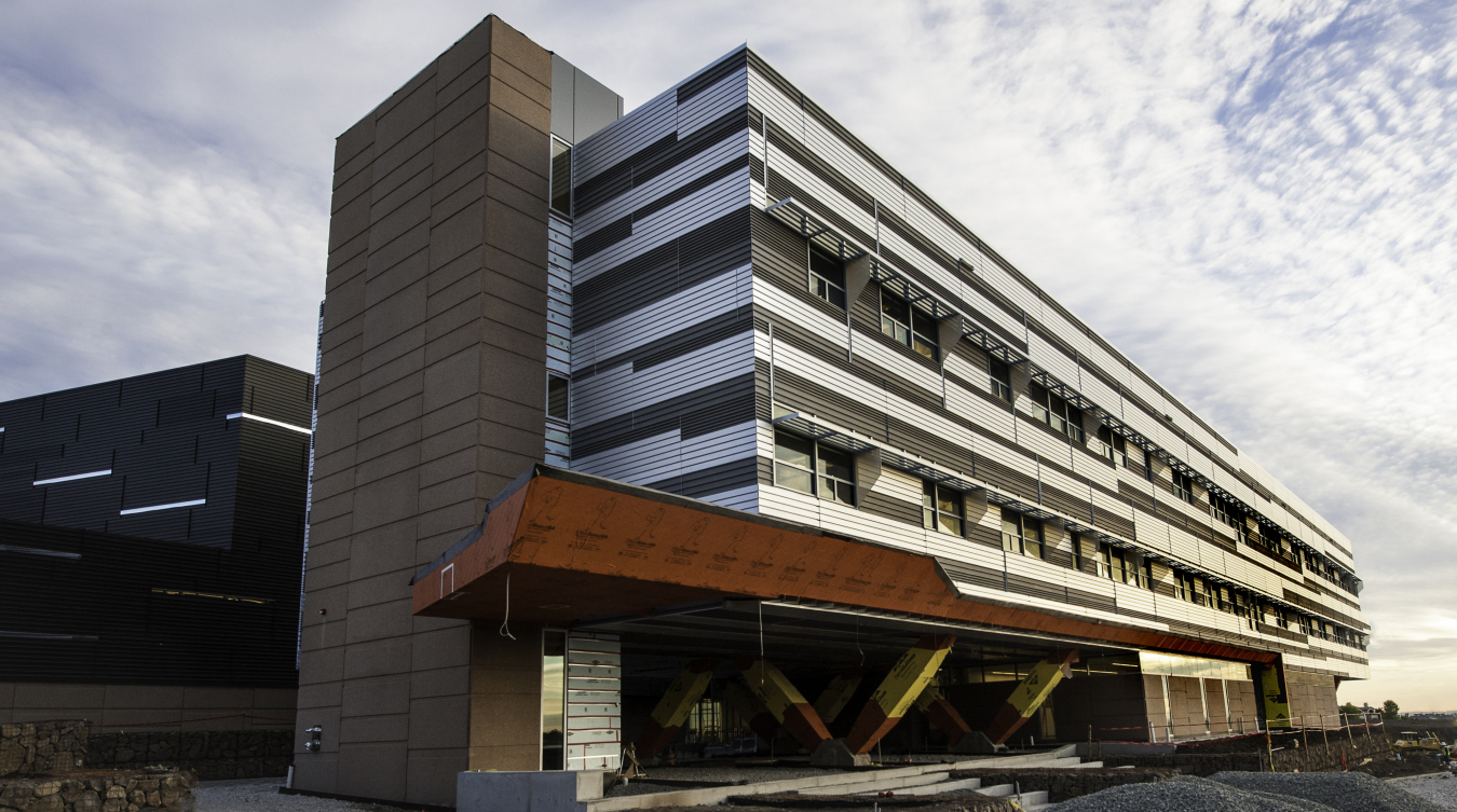 Photo of the exterior of a large office building.