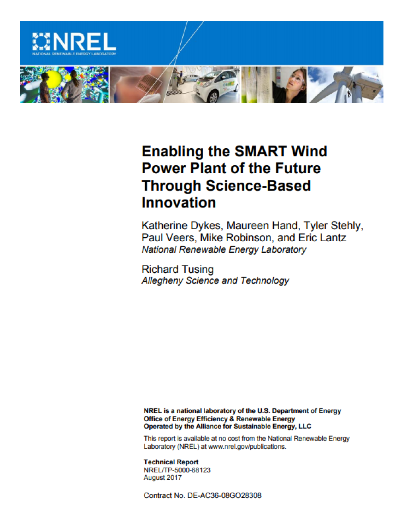 Cover of Enabling the SMART Wind Power Plant of the Future Through Science-Based Innovation.