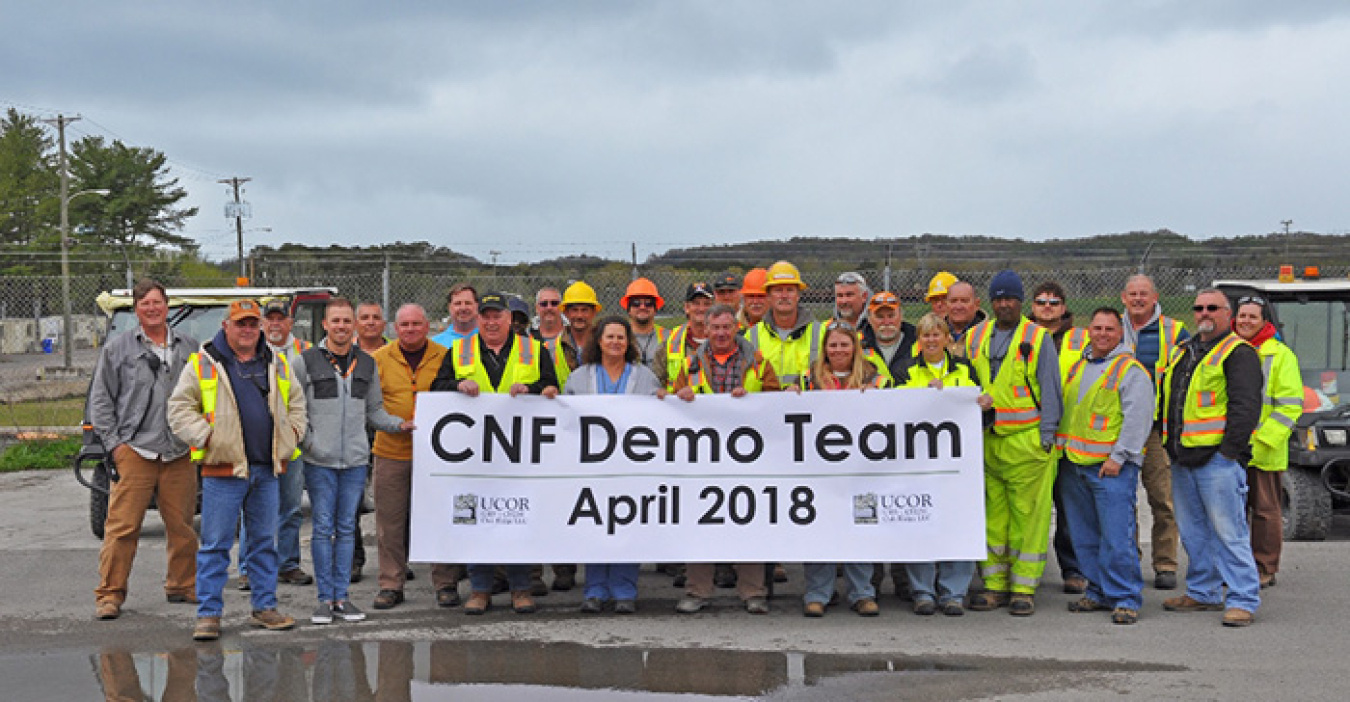 Demolition team of the East Tennessee Technology Park’s (ETTP) Central Neutralization Facility