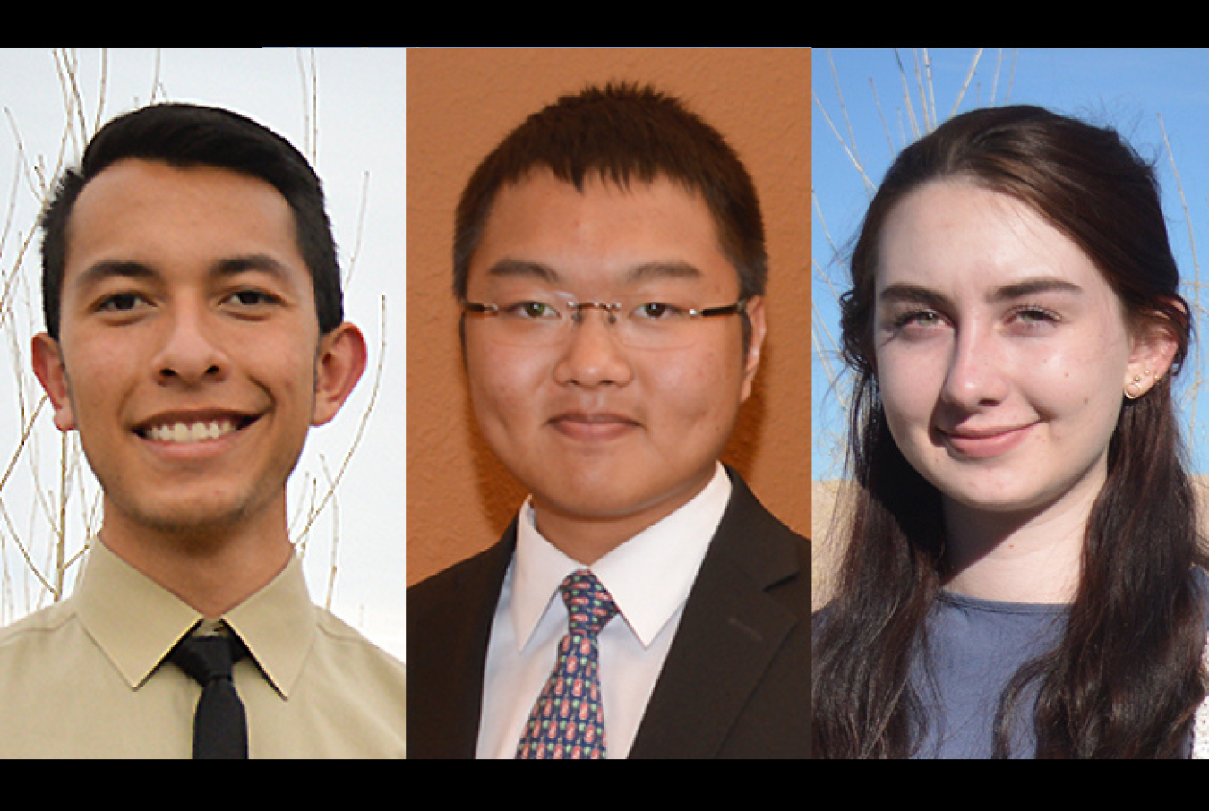 Eloy Roybal, Will Song and Selah Winston: 2018 LAESF Gold Scholars.
