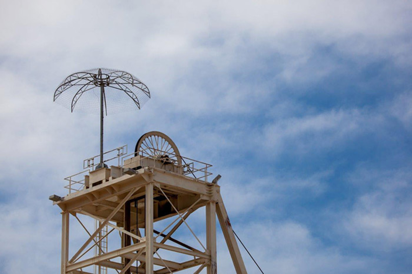 These metal palm trees, also known as hemisphere arrays, provide tropical flavor to EM’s Waste Isolation Pilot Plant (WIPP) and generate many questions by people on WIPP tours.