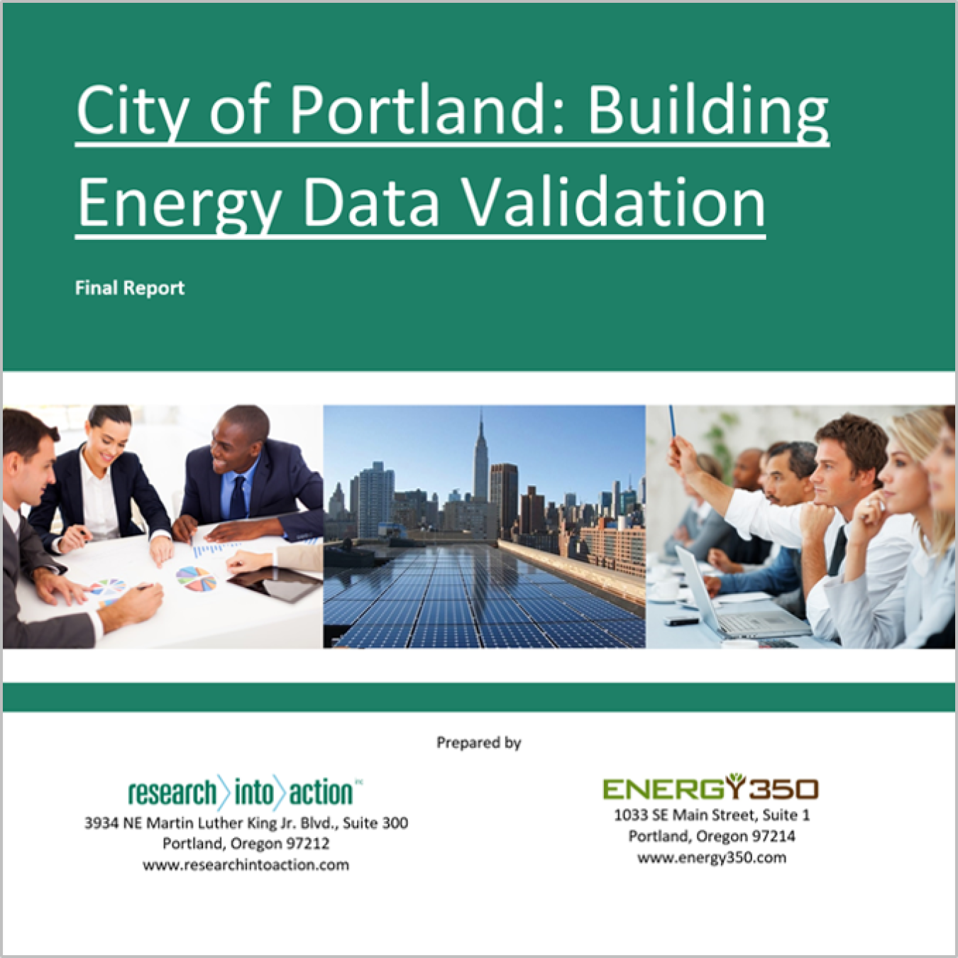 Cities-LEAP Portland subcontractor report by Research into Action