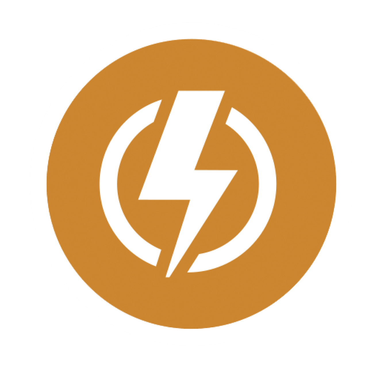 Icon of a lightning bolt with a circle around it.