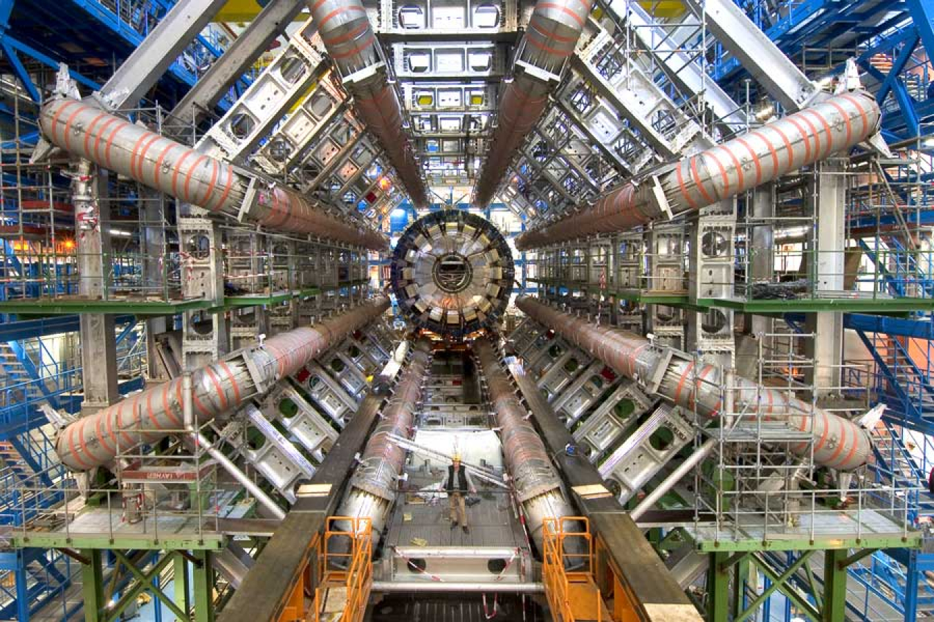 Photograph of the U.S. contribution to the Large Hadron Collider, which has been completed on budget and ahead of schedule.