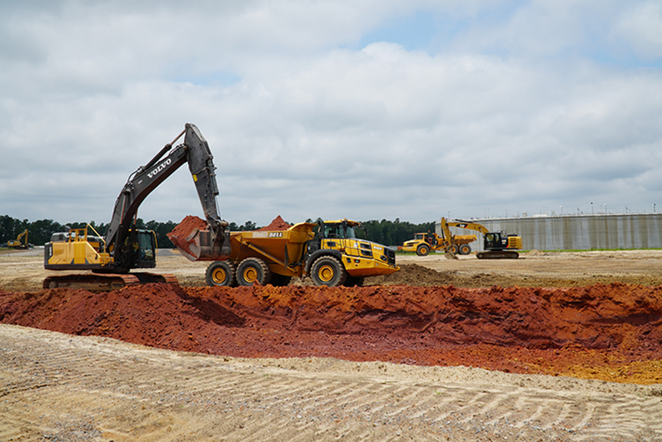 In the background is recently completed SDU 6, the first mega-volume SDU built at the Savannah River Site.