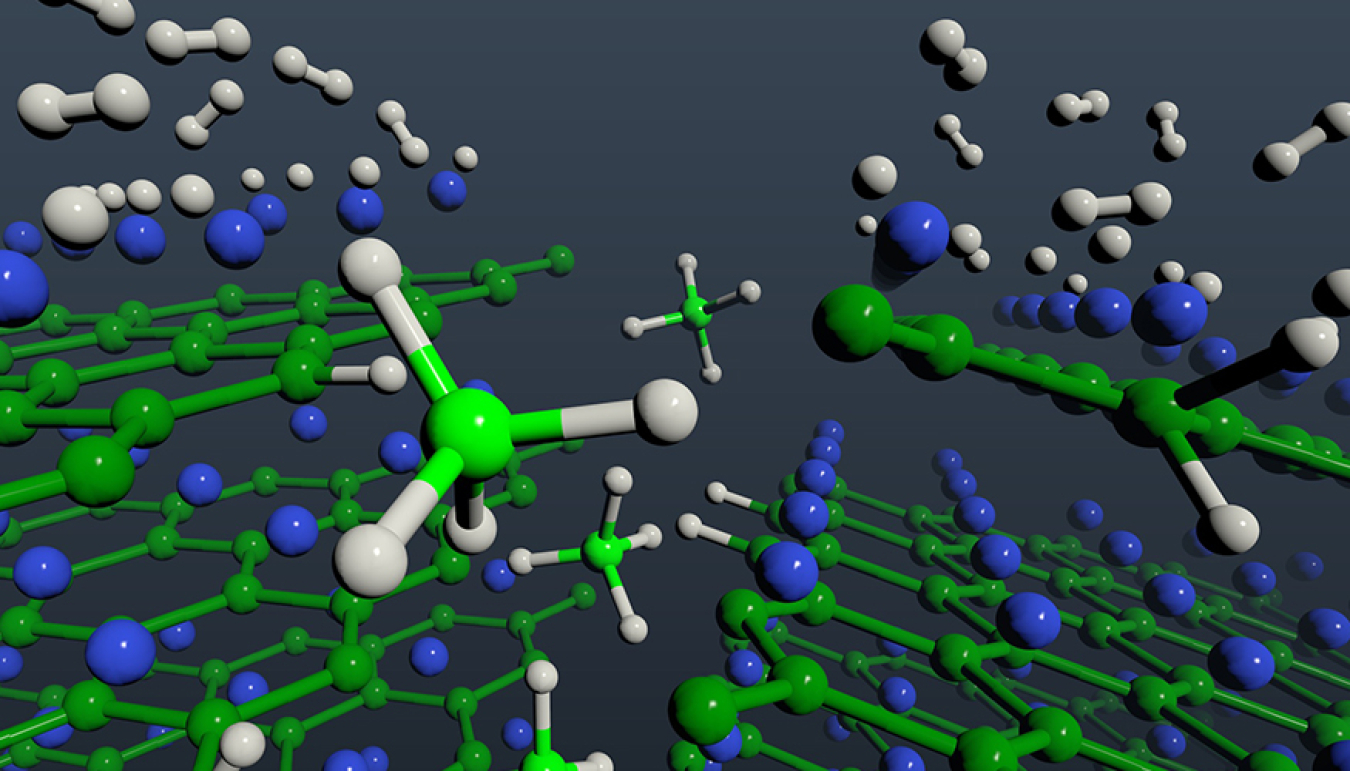 Graphic of hydrogen storage pathway.