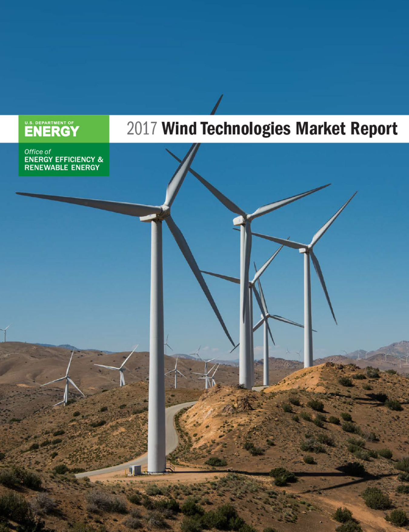 Cover of the 2017 Wind Technologies Market Report.