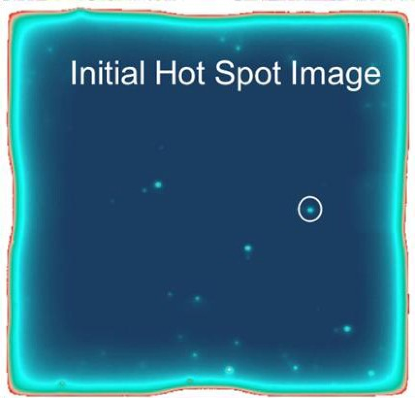 Photo showing an initial defect identified in the screening of an OLED panel.