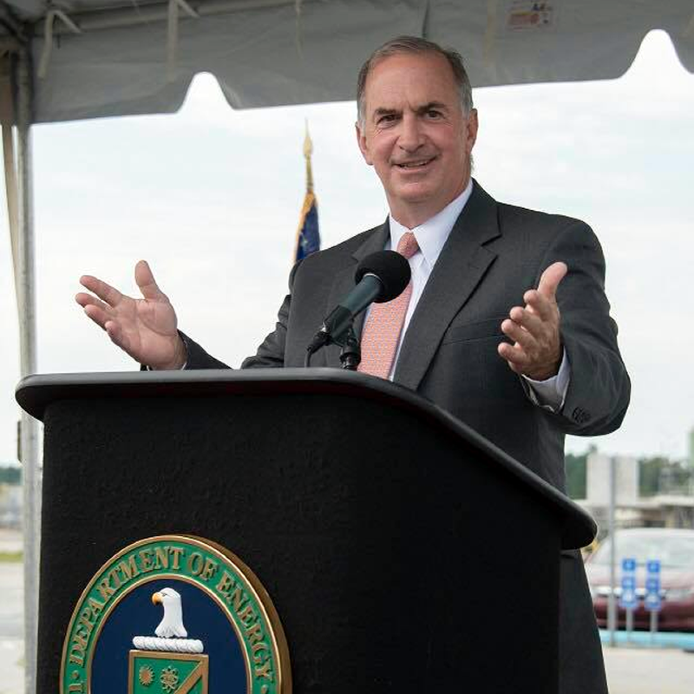 Matt Moury speaks at Savannah River Remediation (SRR) safety recognition event on June 28, 2018.