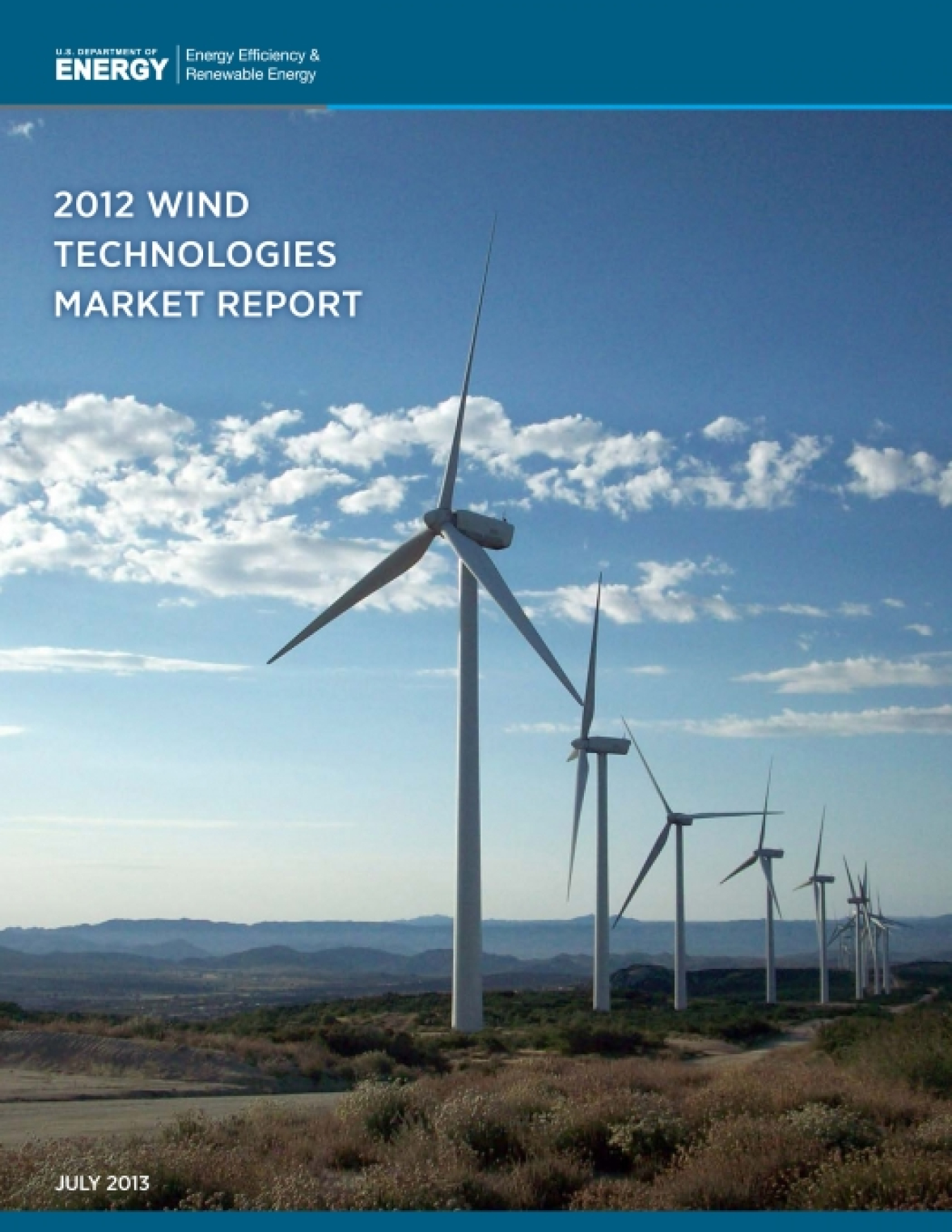 Cover of the 2012 Wind Technologies Market Report.