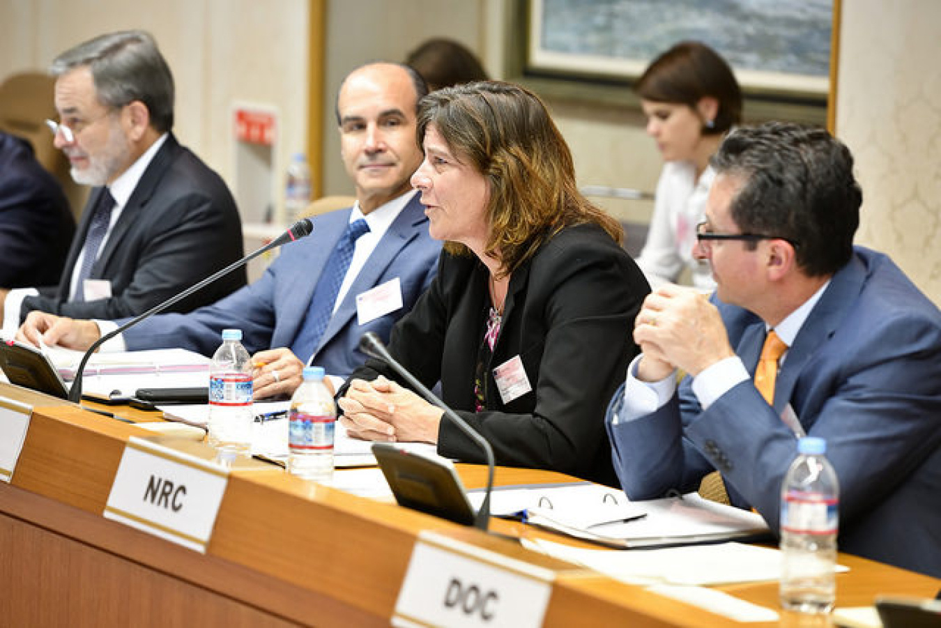EM Assistant Secretary Anne White speaks during the fifth meeting of the U.S.-Japan Bilateral Commission on Civil Nuclear Cooperation in Tokyo on Aug. 8.