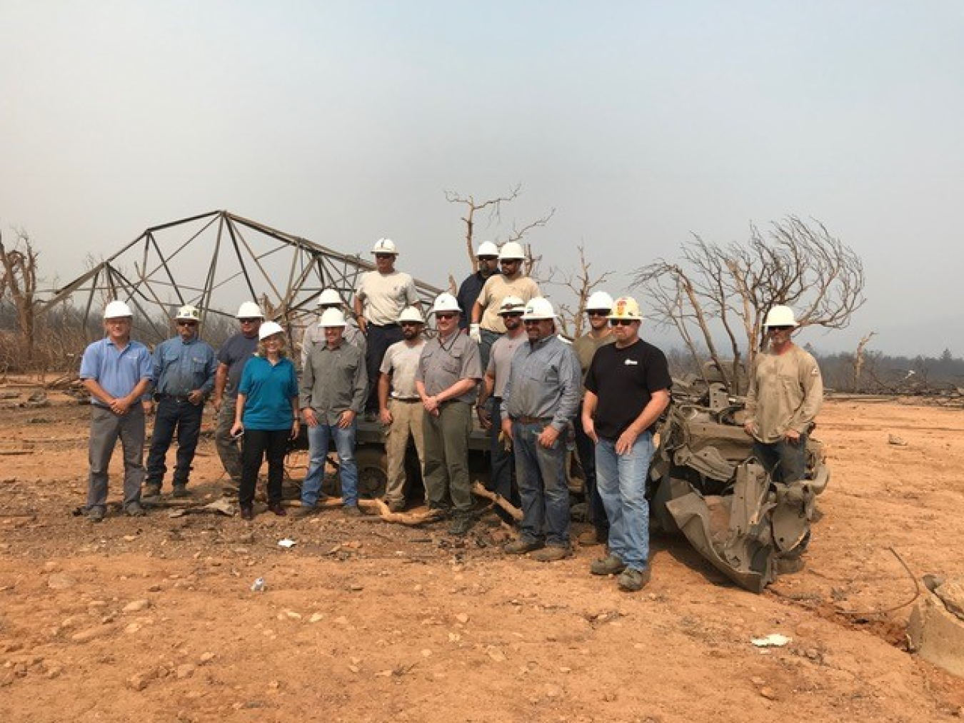 Picture of WAPA crew that has helped restore power following the Carr fire