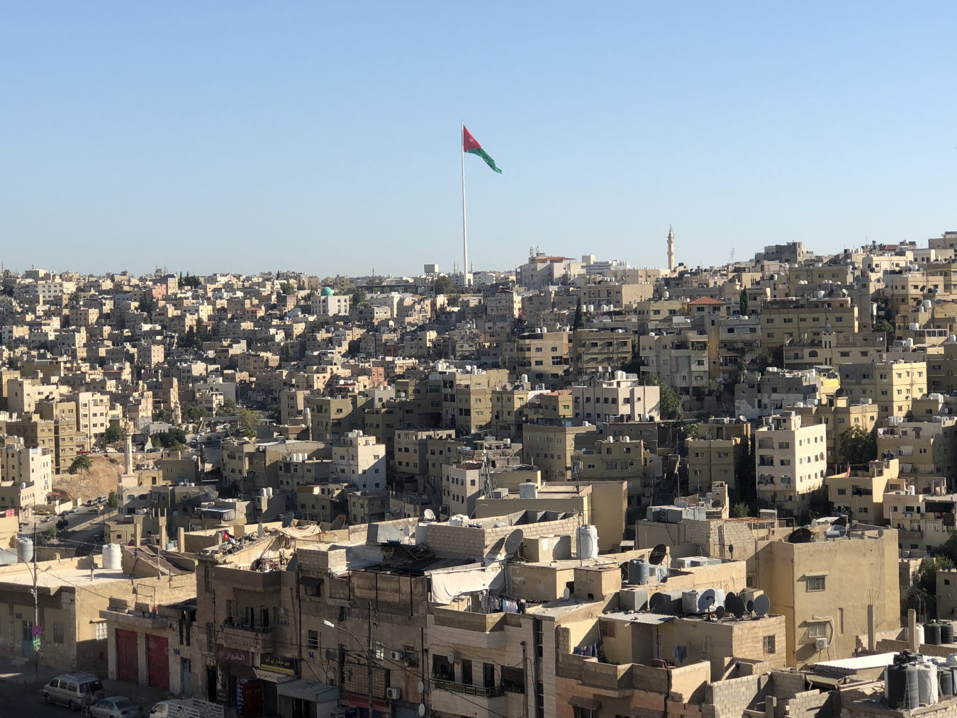 Amman, Jordan, with a population of about 4 million people, stores precious water supplies on rooftops.