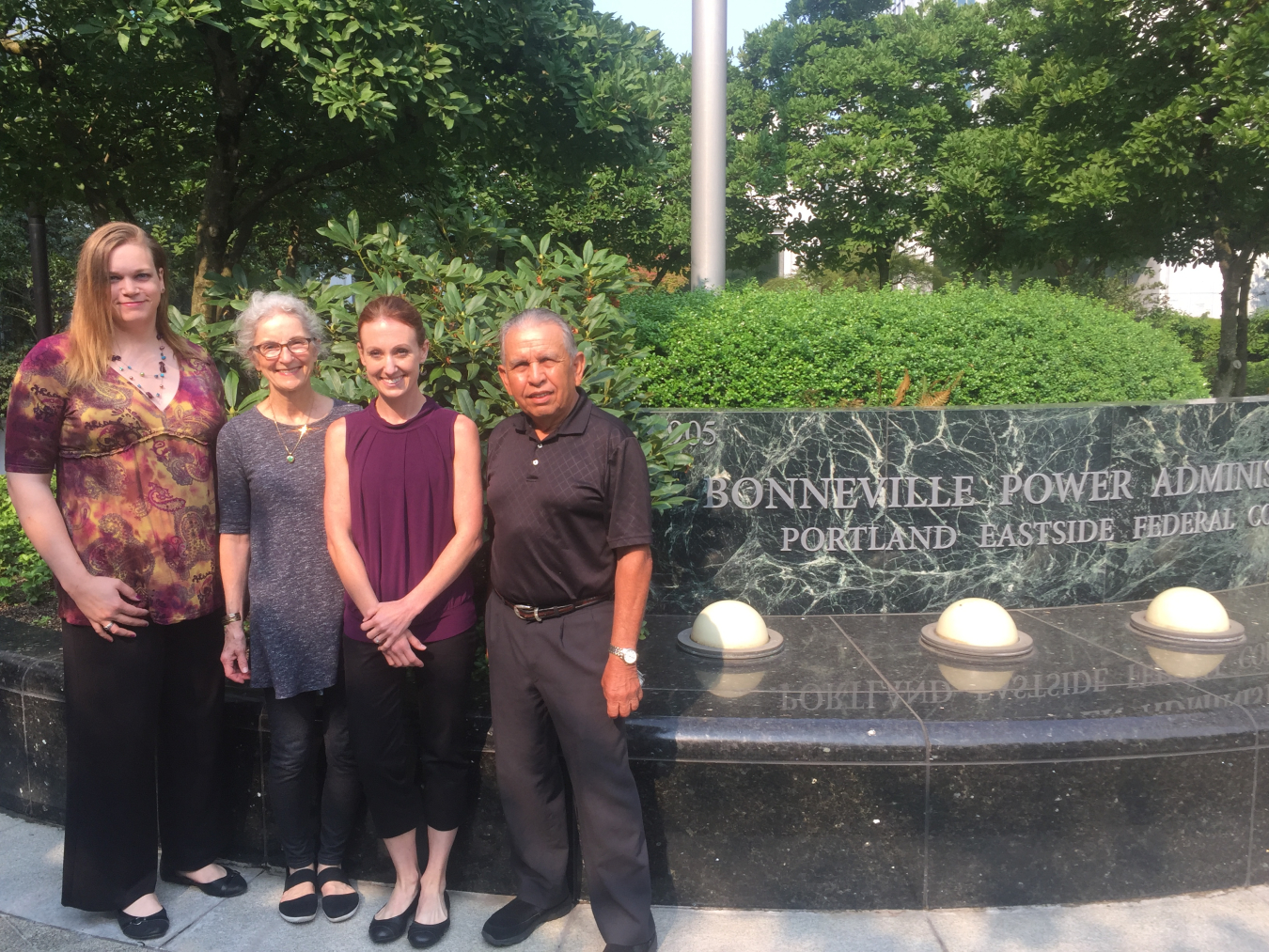 Bonneville Power Administration's Xeriscaping Pilot Project Team (Jennifer Bachman, Carol Krohn, Jennifer Williams, and Jose Aguilar)