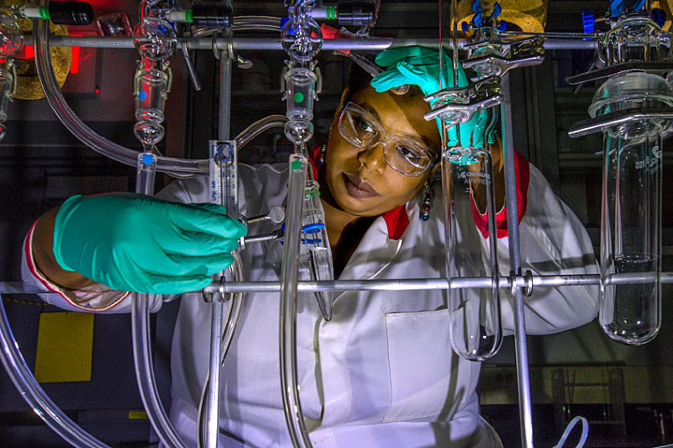 Jasmine Hatcher's work in Brookhaven's Medical Isotope Research and Production Program focuses on extracting Actinium 225, a rare radioactive element that can be used in cancer radiation therapy.