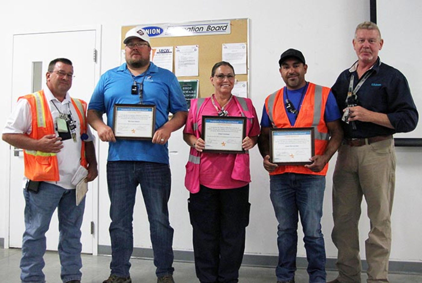 Three quick-thinking Hanford Site workers were honored recently for saving the life of a coworker.