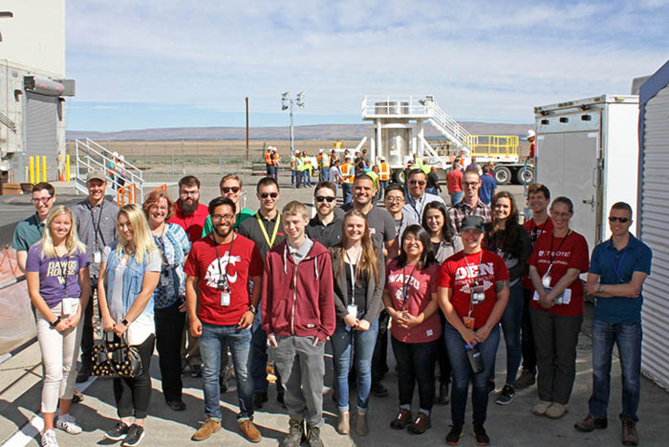 Interns from Richland Operations Office cleanup contractor CH2M Hill Plateau Remediation Company visit the K Basin Sludge Removal Project at the K West reactor in June.