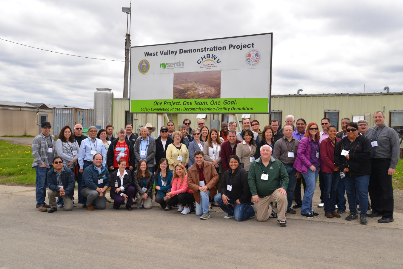 Members of the State and Tribal Government Working Group and DOE representatives tour the West Valley site.