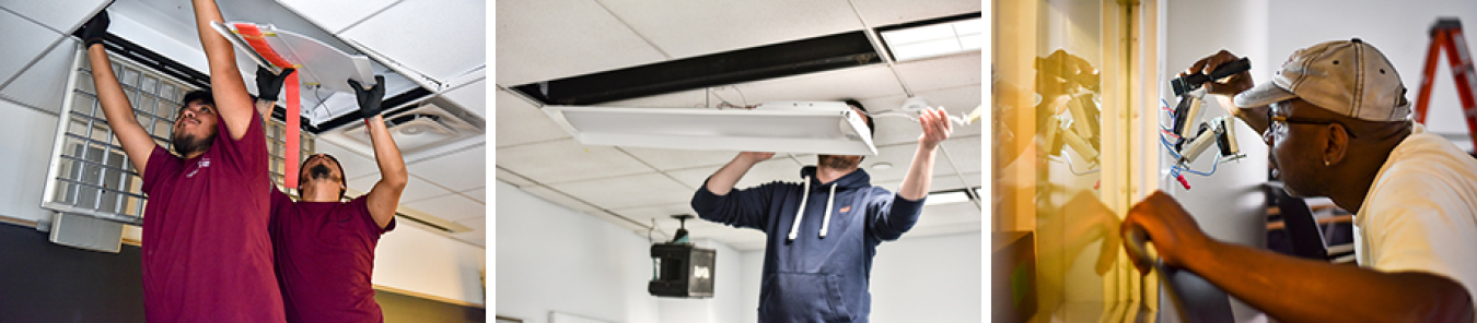 Three NGLS installation photos.