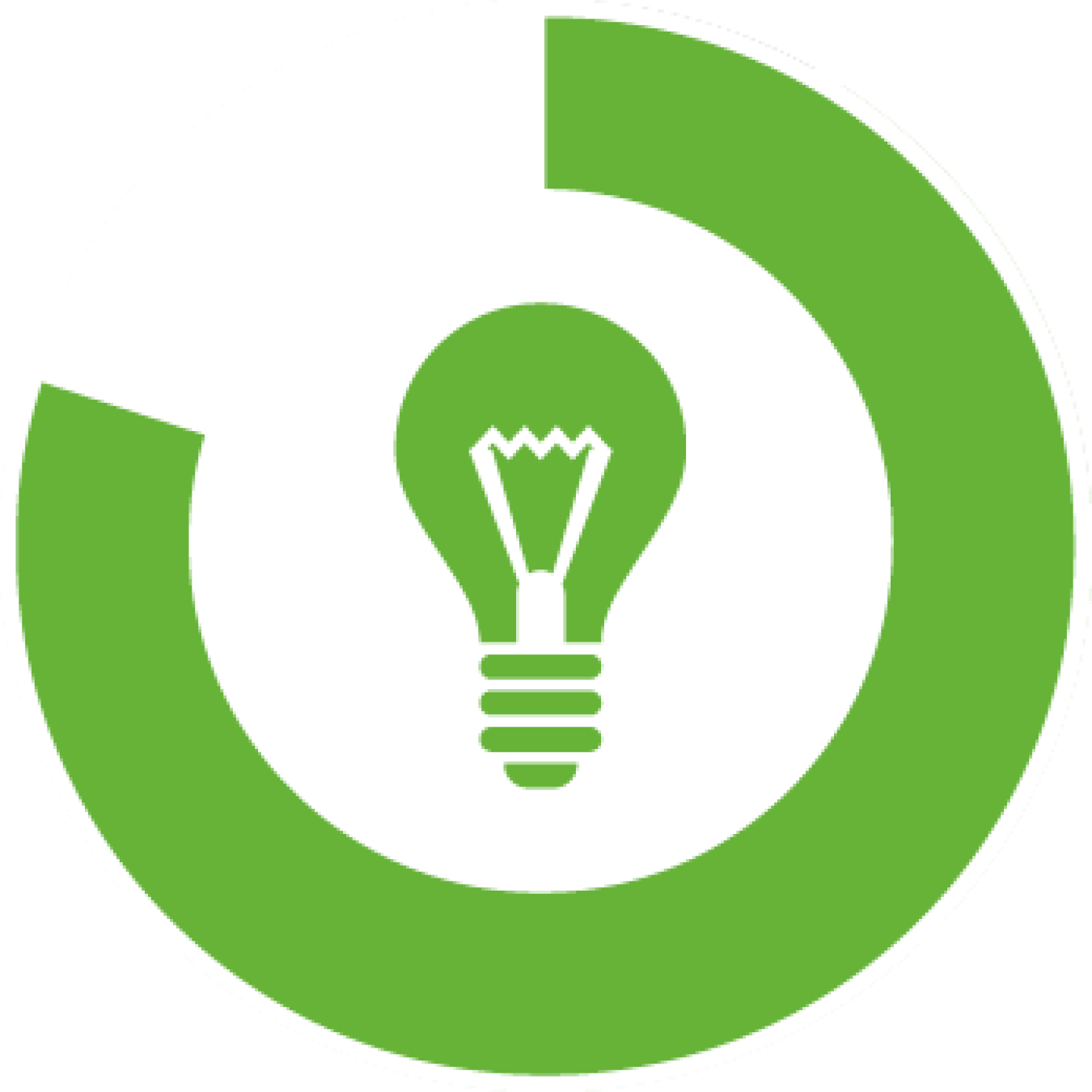 Lightbulb illustrating 80%.