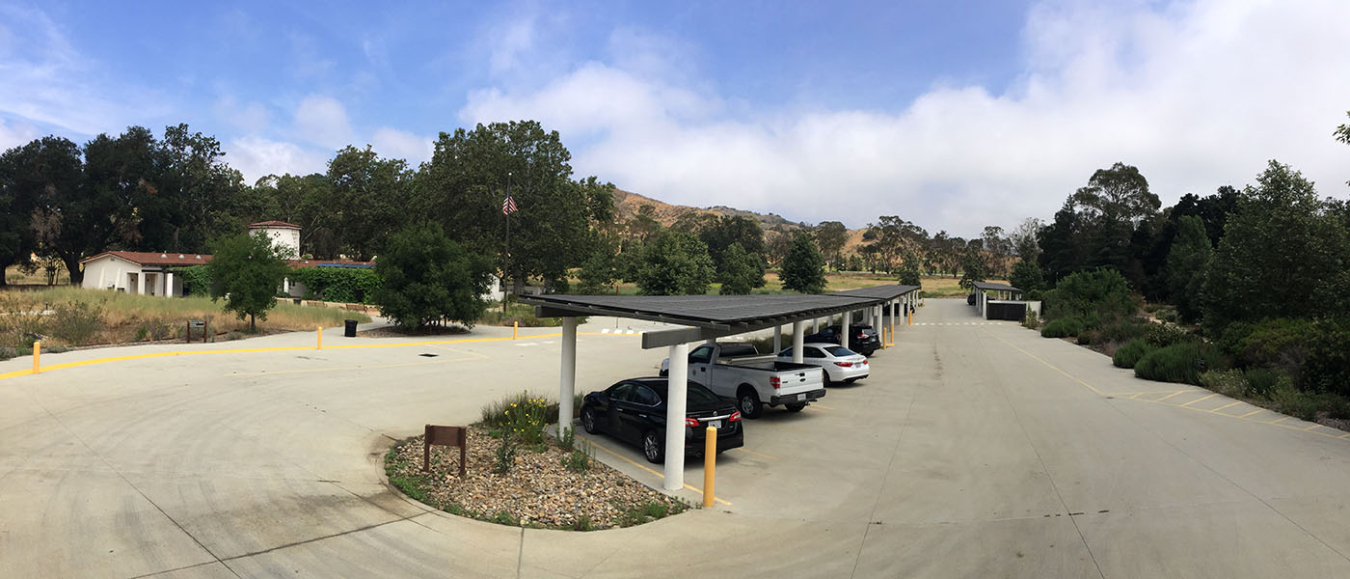 Santa Monica Mountains National Recreation Area parking lot and visitor center.