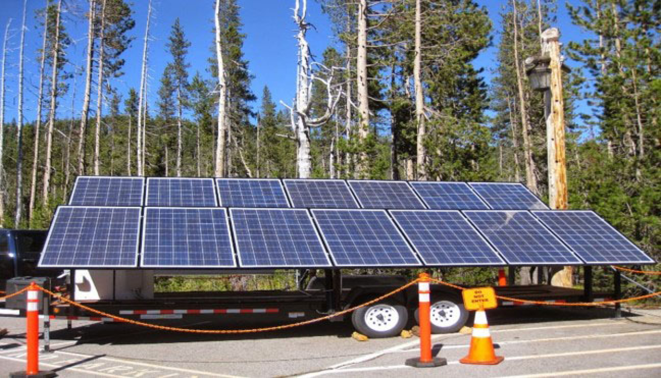 An array of PV panels.