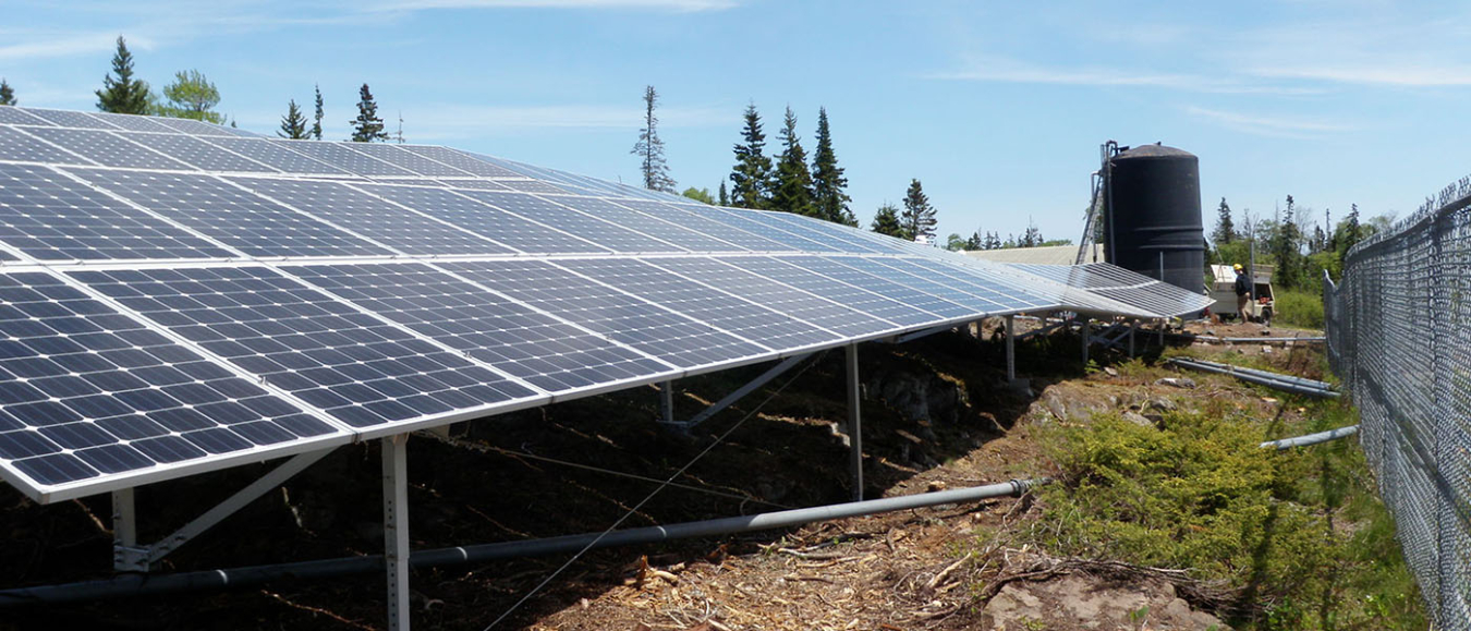 Array of PV panels at the Isle Royale National Park.