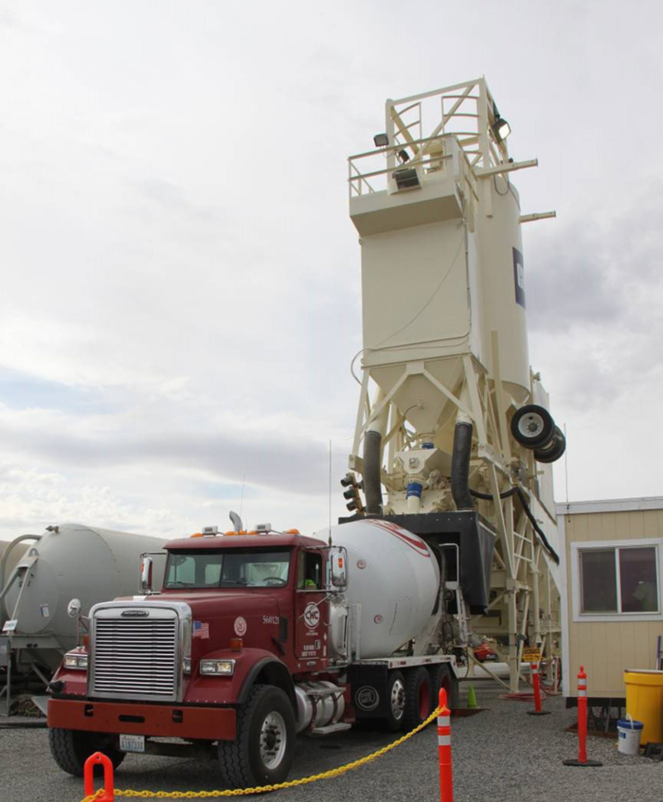 A mobile batch plant near PUREX Plant Tunnel 2 will mix approximately 43,000 cubic yards of grout to stabilize the tunnel.