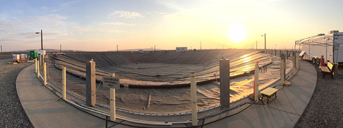 Crews recently installed a new cover for a Liquid Effluent Retention Facility basin at the Hanford Site.
