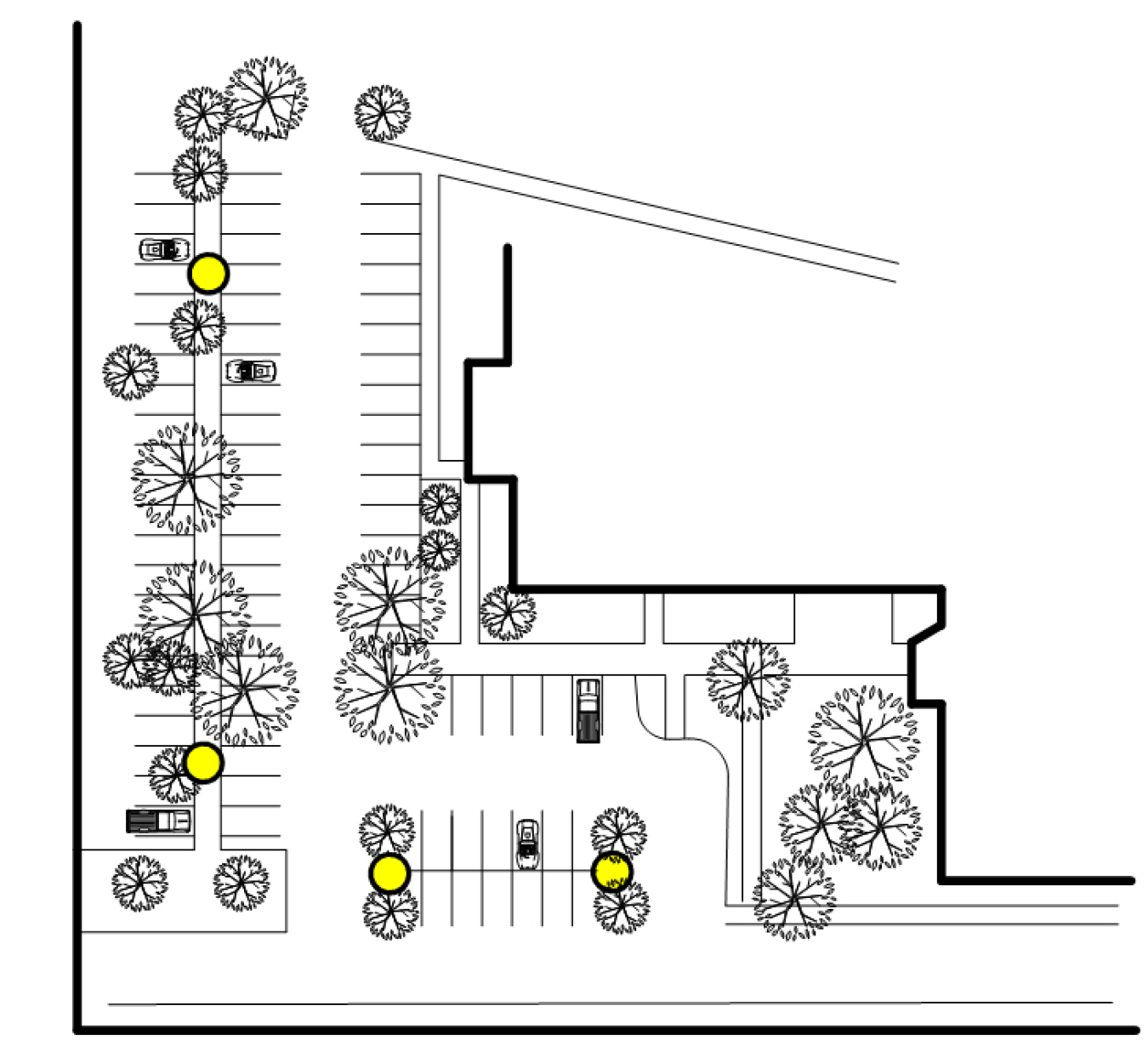 Rendering of a parking lot.