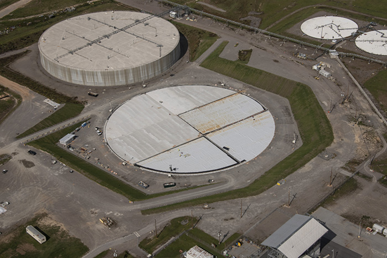 Saltstone Disposal Unit (SDU) 7 is being constructed next to SDU 6 at the Savannah River Site. 