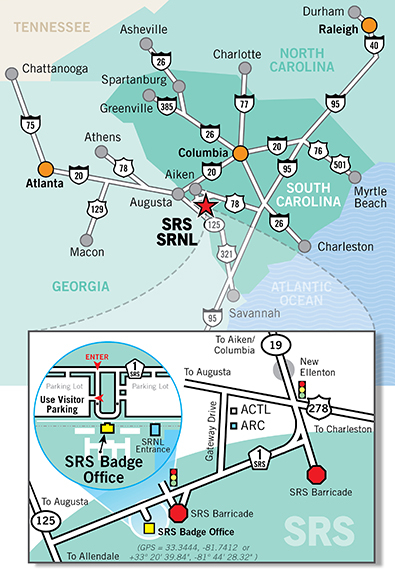 Savannah River Site geographic location map