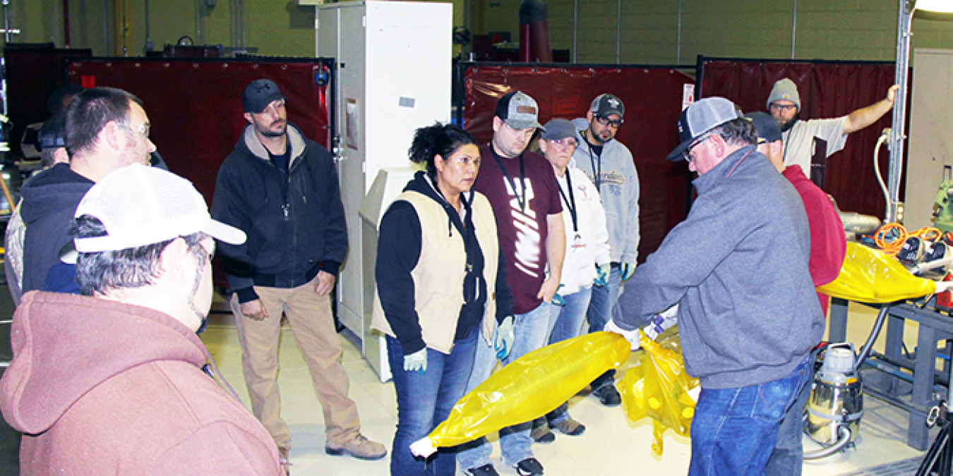 Trainers at the Hanford Site’s Maintenance and Storage Facility recently demonstrated the use of different tools, and workers practiced techniques to address complex hazards in the field.