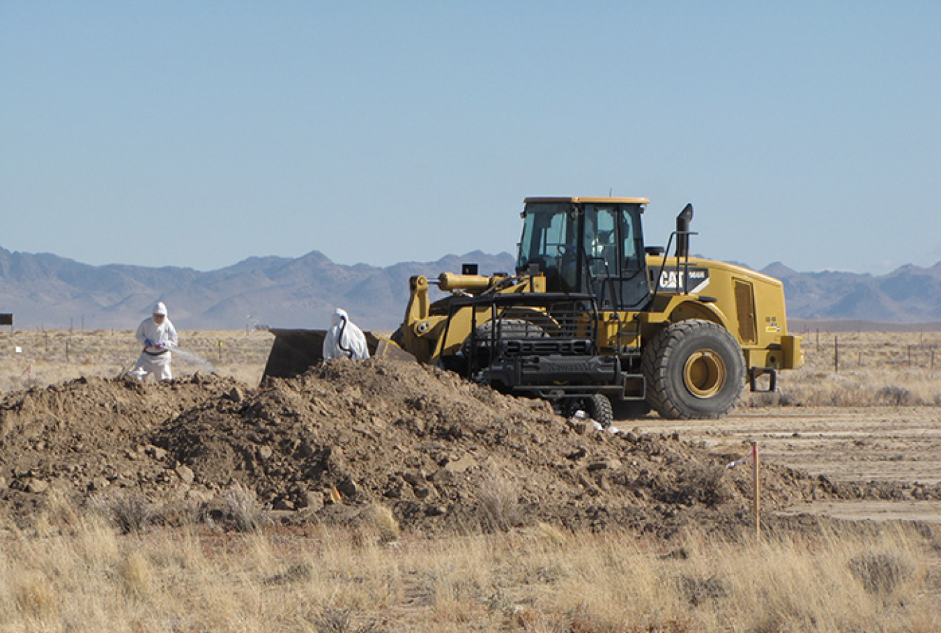 Navarro Research and Engineering crews conduct soil excavation activities at the Clean Slate II site on the Tonopah Test Range.