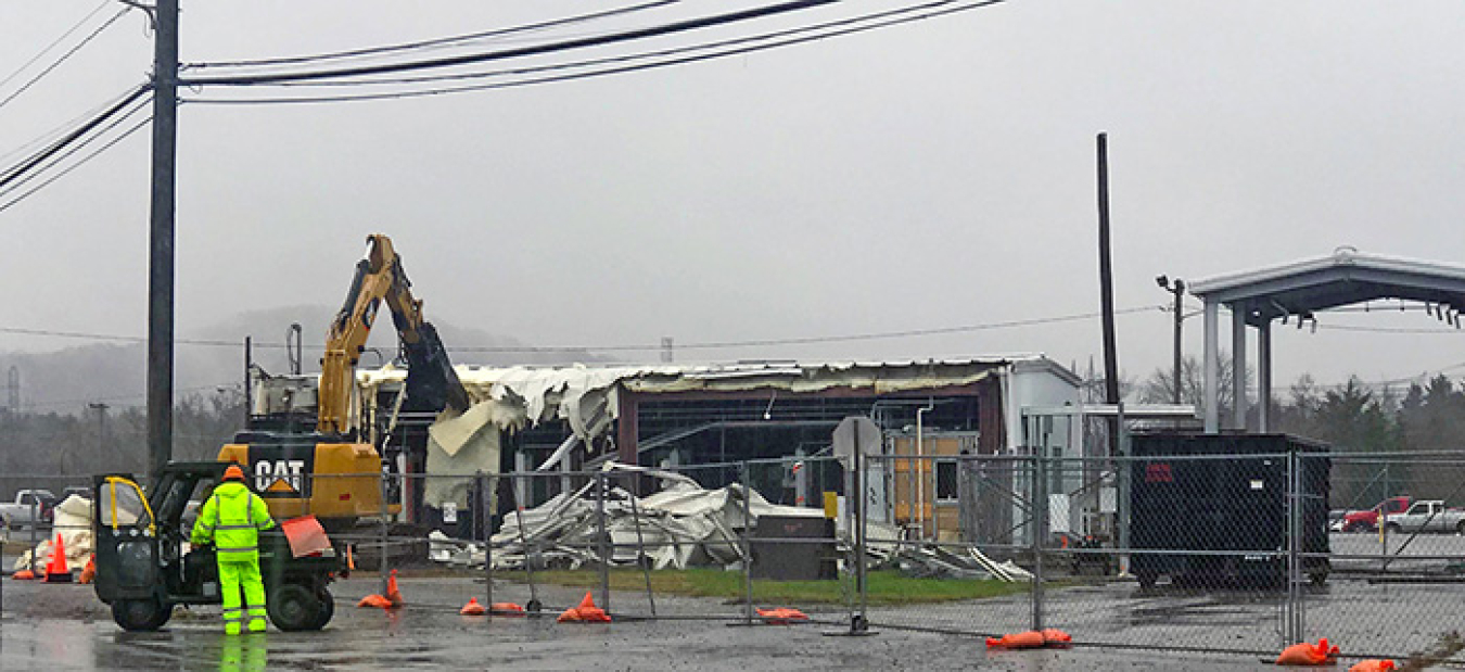 Portals across the East Tennessee Technology Park site are being demolished as access restrictions are no longer needed for many areas of the site.