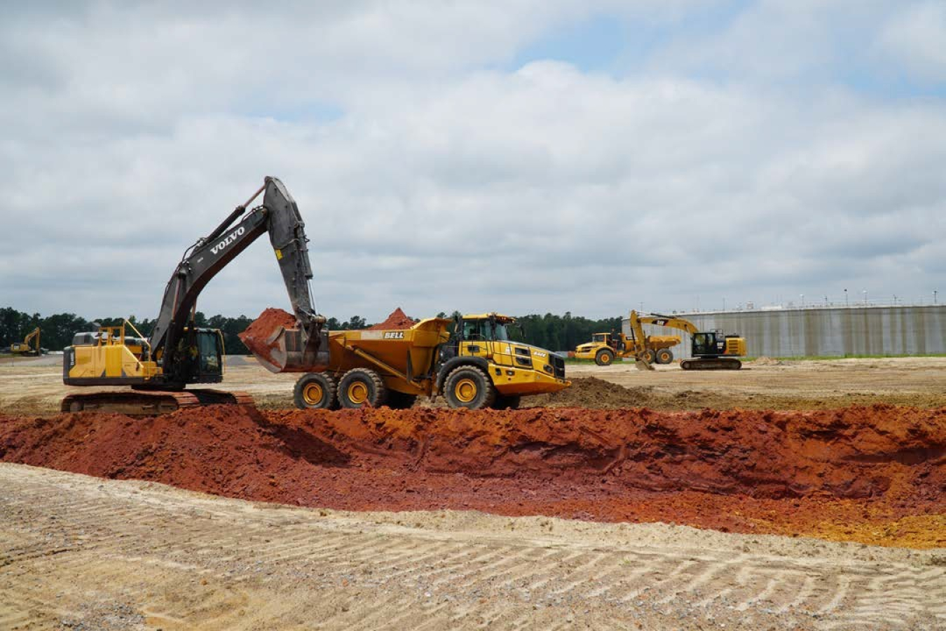 Excavation for Saltstone Disposal Unit (SDU) 7 is underway.