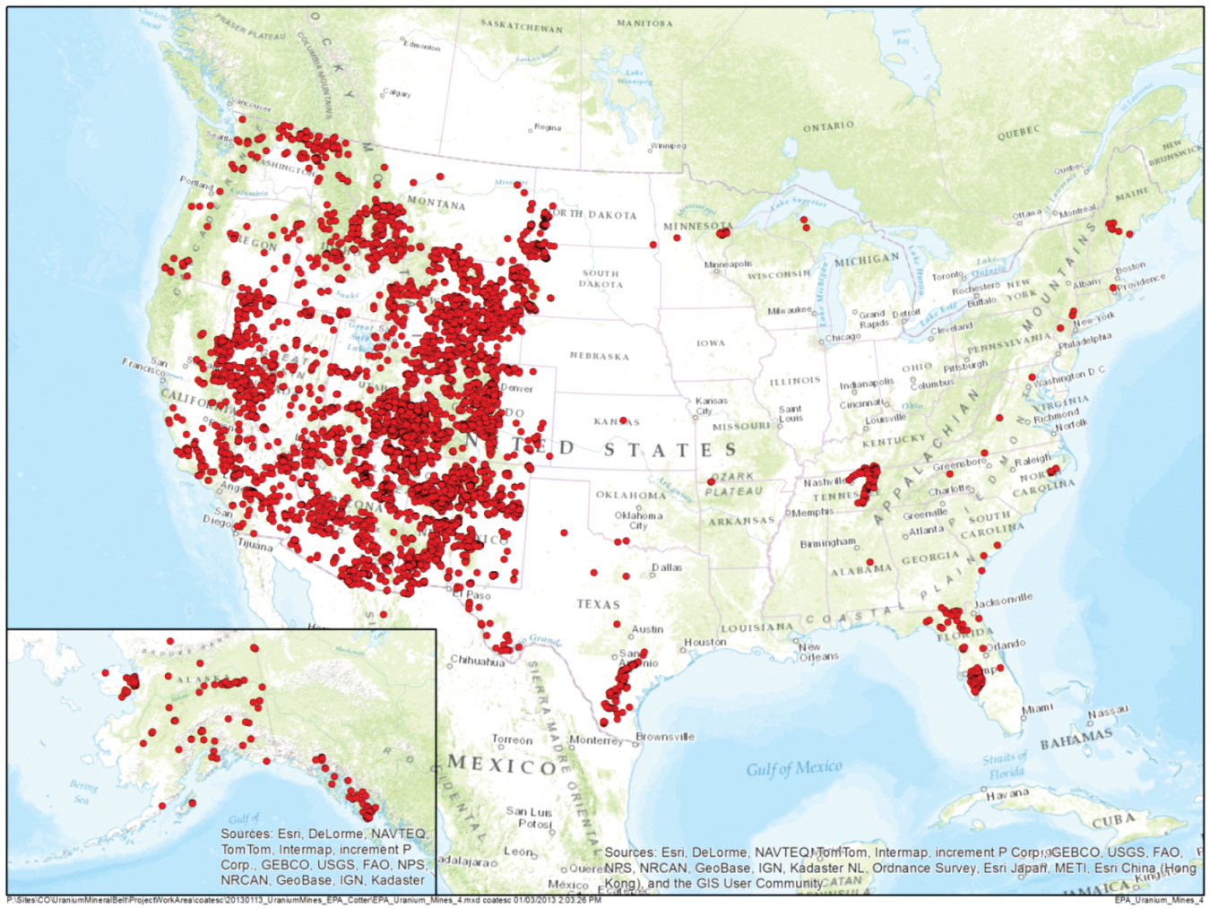 U.S. Environmental Protection Agency’s Uranium Location Database Compilation