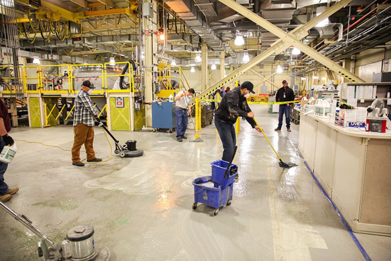 Floor refinishing and painting in the contact-handled waste bay of the waste handling building were among the maintenance activities completed during a planned outage.