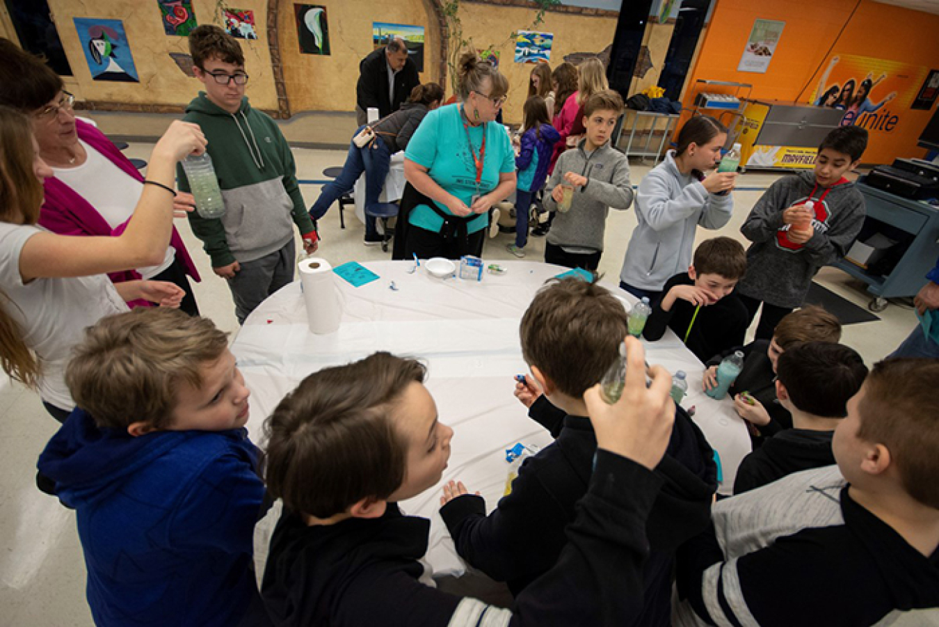 Students enjoy hands-on lessons on building lava lamps.