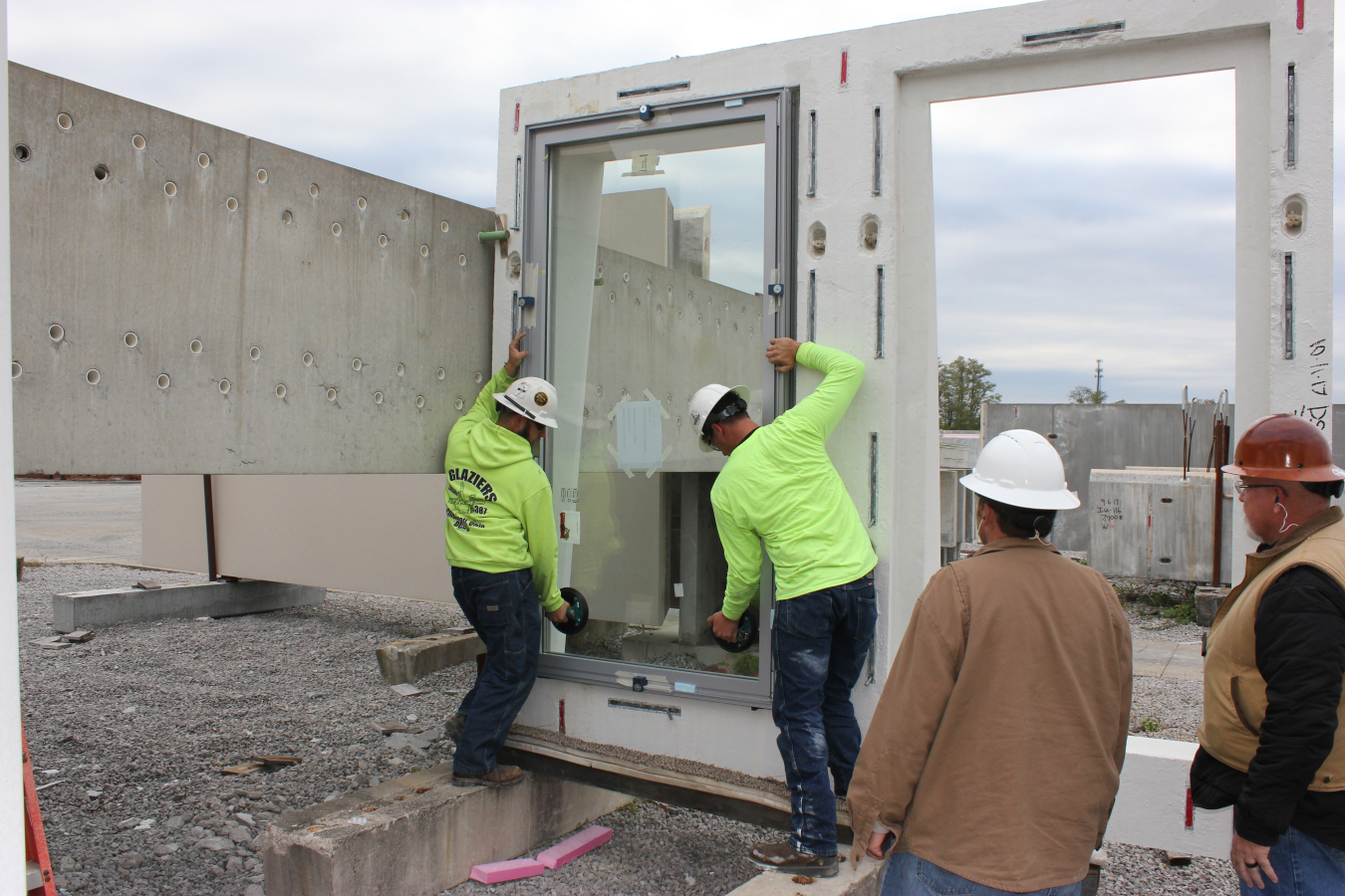 concrete panel at the precast plant