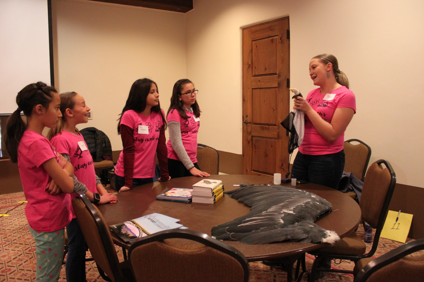 Laboratory biologist Audrey Sanchez led a workshop on identifying bird characteristics.