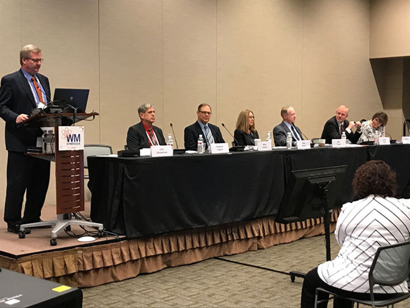 Jack Zimmerman, Deputy Manager of Idaho National Laboratory Site and Manager of EM Idaho Cleanup Project, leads a panel discussion on the history and progress being made on environmental remediation at the Idaho Site during the 2019 WM Symposia