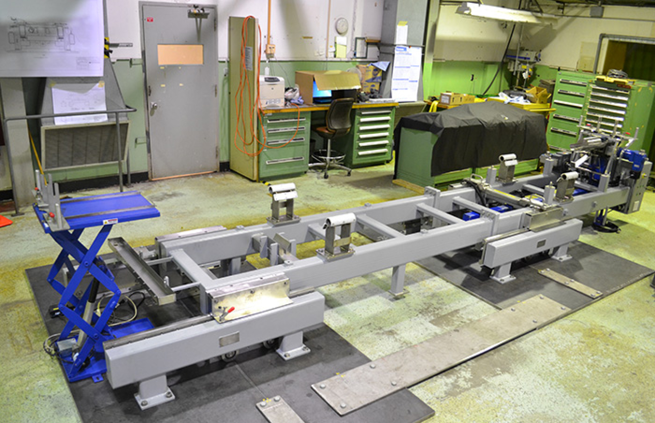 The cask receipt table at the Savannah River National Laboratory, to be used in the Mark-18A recovery campaign.