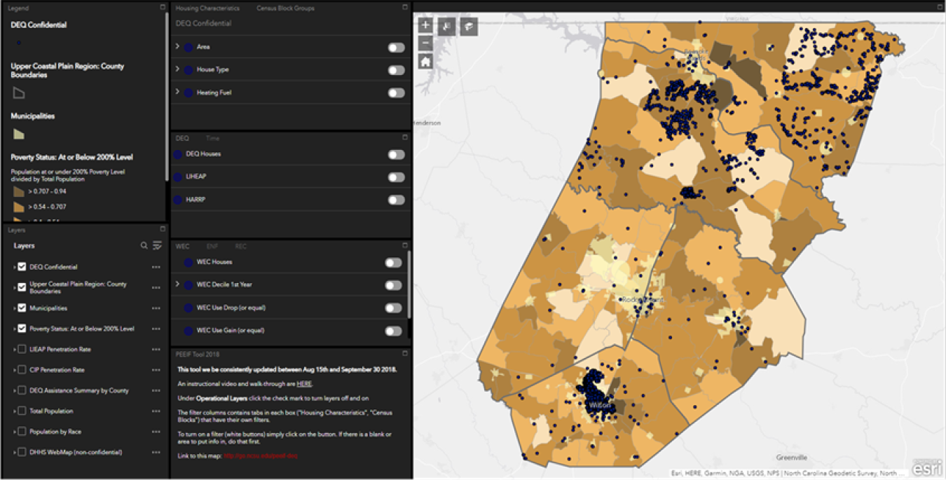 UCPCOG PEEIF tool screenshot for Dept of Environmental Quality