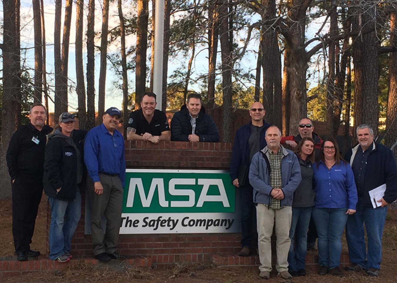 A team of Hanford Site contractors met with MSA Safety, Inc., the manufacturer of respirators used at Hanford. Left to right, Paul Steiger, MSA Safety; Kara French, Mission Support Alliance (MSA); Raj Ganapathy, Washington River Protection Solutions (WRPS