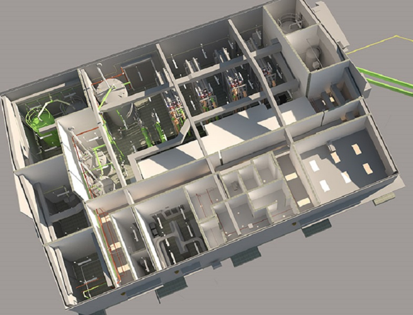 Mission Support Alliance is using 3-D modeling software to aid in the design of a new water treatment facility to support the planned round-the-clock treatment of Hanford’s tank waste and other cleanup at the site. The software allows the project team to
